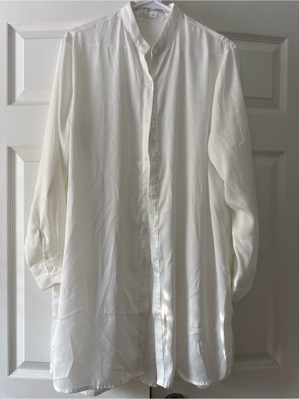 summersalt beach wear white Collar Long-Sleeve Button-Down Shirt